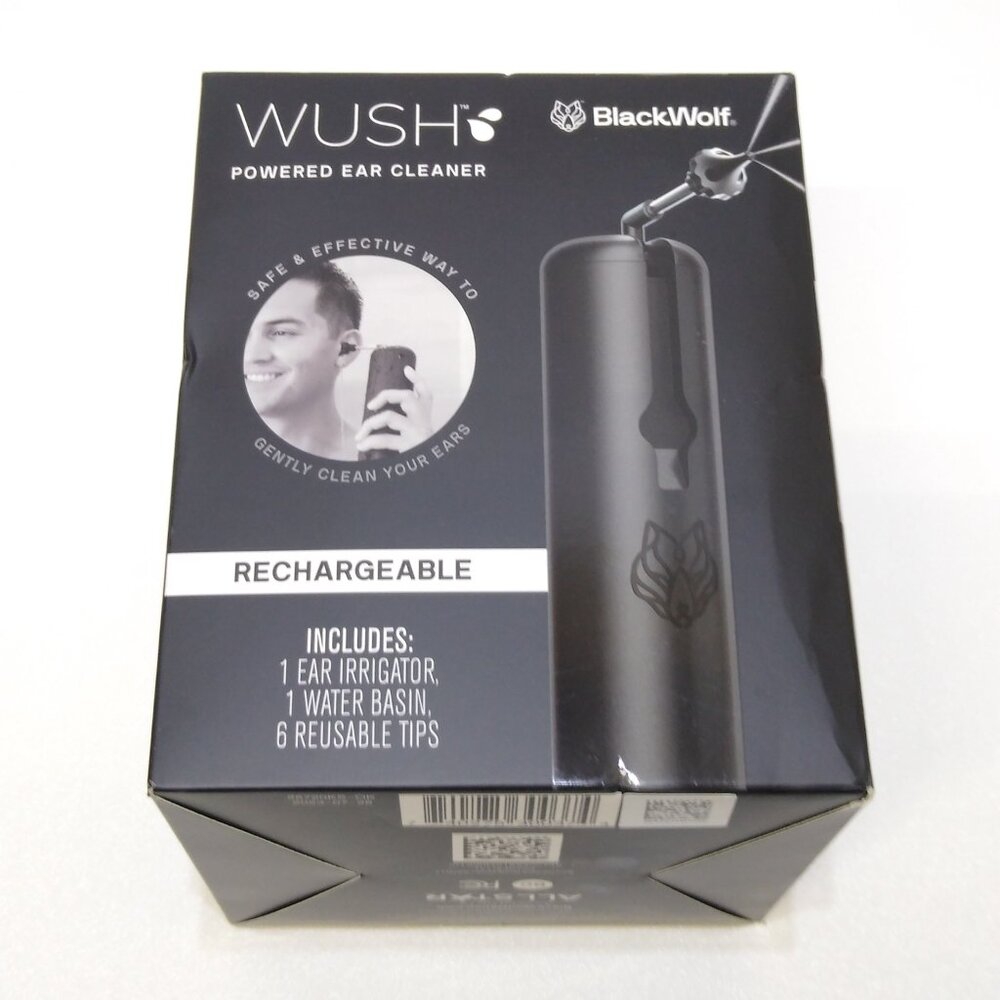 BlackWolf WUSH Powered Ear Cleaner Triple Jet Stream Foldable Nozzle Damage Box